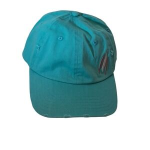 Three Fish Teal Dad Hat Distressed Embroidered Baseball Cap Teal TCH-3FH-Beach‎